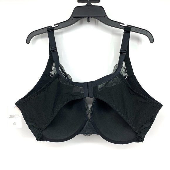 Auden Bra Womens 42DDD Black Sublime Lace Plunge Push-Up Underwire NWT - Picture 5 of 11